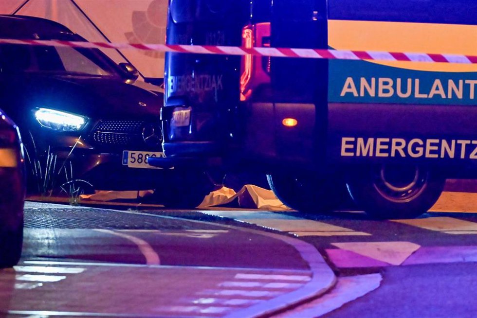 Imagen tras el disparo con arma de fuego a un hombre en Azpeitia