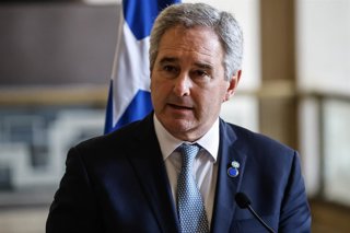 Santiago, 28 de mayo de 2026.  El ministro de Relaciones Exteriores, Francisco Perez Mackenna, junto con ministros entregan declaraciones al cierre de la Reunion de Alto Nivel Compromiso Regional de Santiago Contra la Delincuencia Organizada