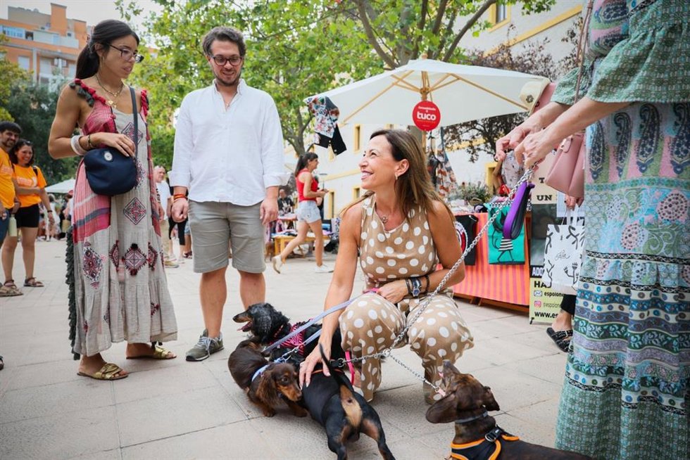La alcladesa de Zaragoza, Natalia Chueca, este domingo en el Jardín del Gancho.