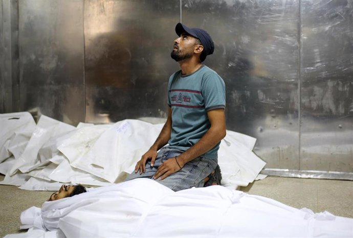 Llegada de cadáveres a un hospital de la Franja de Gaza