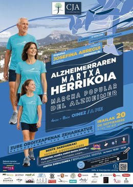 Cartel de la V Marcha popular del Alzheimer de Clínica Josefina Arregui.