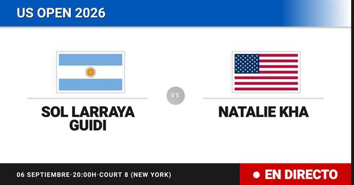 Sol Larraya Guidi - Natalie Kha: resumen y estadísticas del partido de Treintaidosavos de final de US Open Juniors, Girls