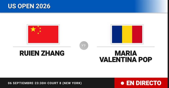 Ruien Zhang - Maria Valentina Pop: resumen y estadísticas del partido de Treintaidosavos de final de US Open Juniors, Girls