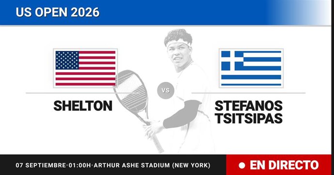 Ben Shelton - Stefanos Tsitsipas: resumen y estadísticas del partido de Octavos de final de US Open ATP