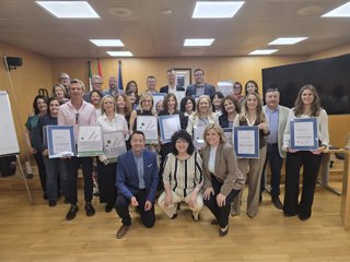 Profesionales del Distrito Sanitario Almería con las acreditaciones de calidad de la ACSA.