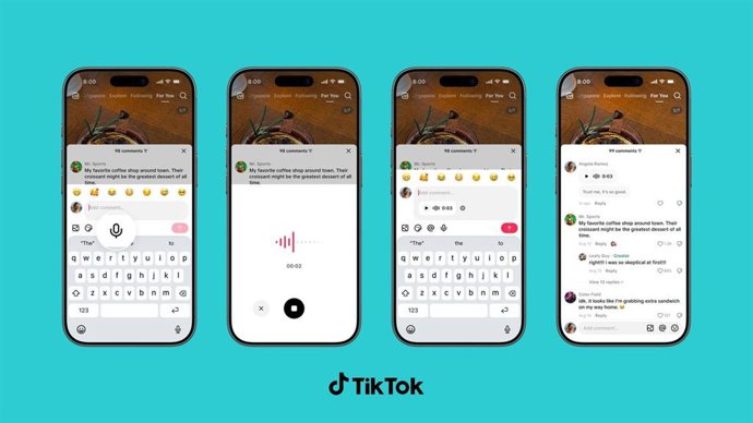 Archivo - Nueva función de audios en los comentarios de TikTok.