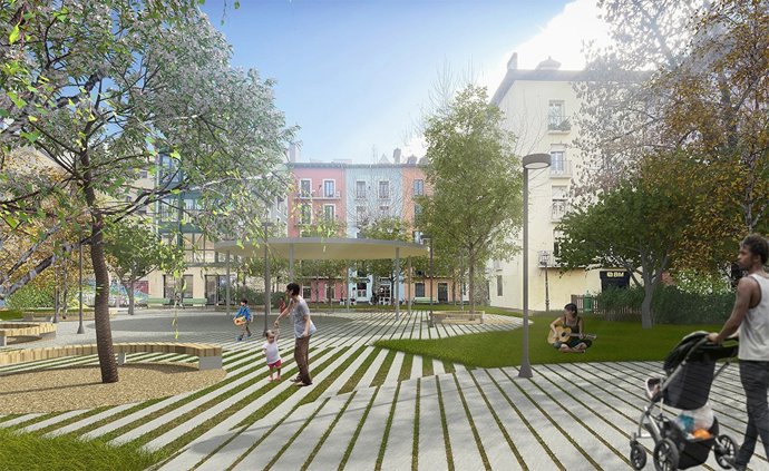 Las obras de reuribanización de la plaza de Santa Anta en Pamplona comenzarán a finales de año y durarán nueve meses.