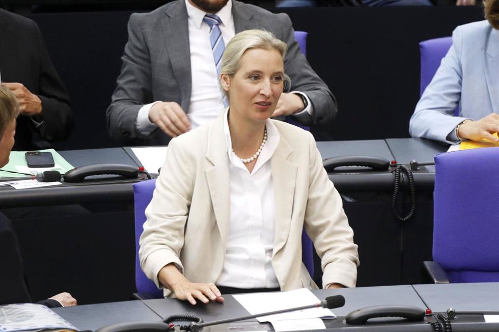 Archivo - La líder de AfD, Alice Weidel, en el Bundestag. 