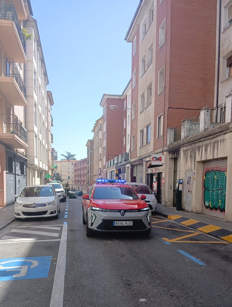 Una patrulla de Seguridad Ciudadana de Policía Foral en Pamplona