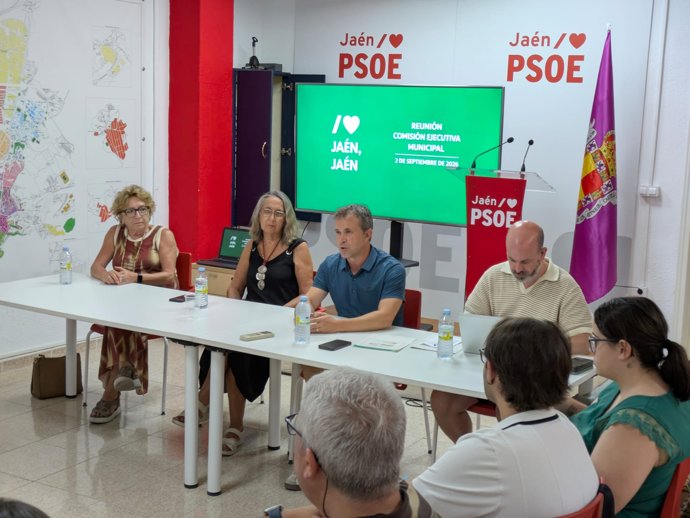 El secretario general del PSOE de la capital y alcalde de Jaén, Julio Millán, en la reciente Comisión Ejecutiva Municipal.