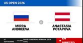 Foto: Mirra Andreeva - Anastasia Potapova, en directo hoy: sigue el partido de US Open WTA