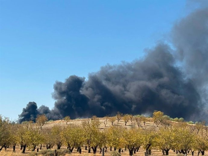 Incendio en la planta privada de Alhendín.