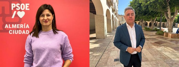 Los aspirantes a liderar la candidatura del PSOE a la Alcaldía de Almería Fátima Herrera y Antonio Ruano.