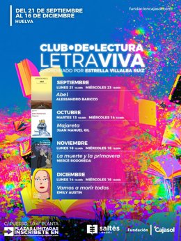 Programación del club de lectura Letra Viva de Fundación Cajasol en Huelva.