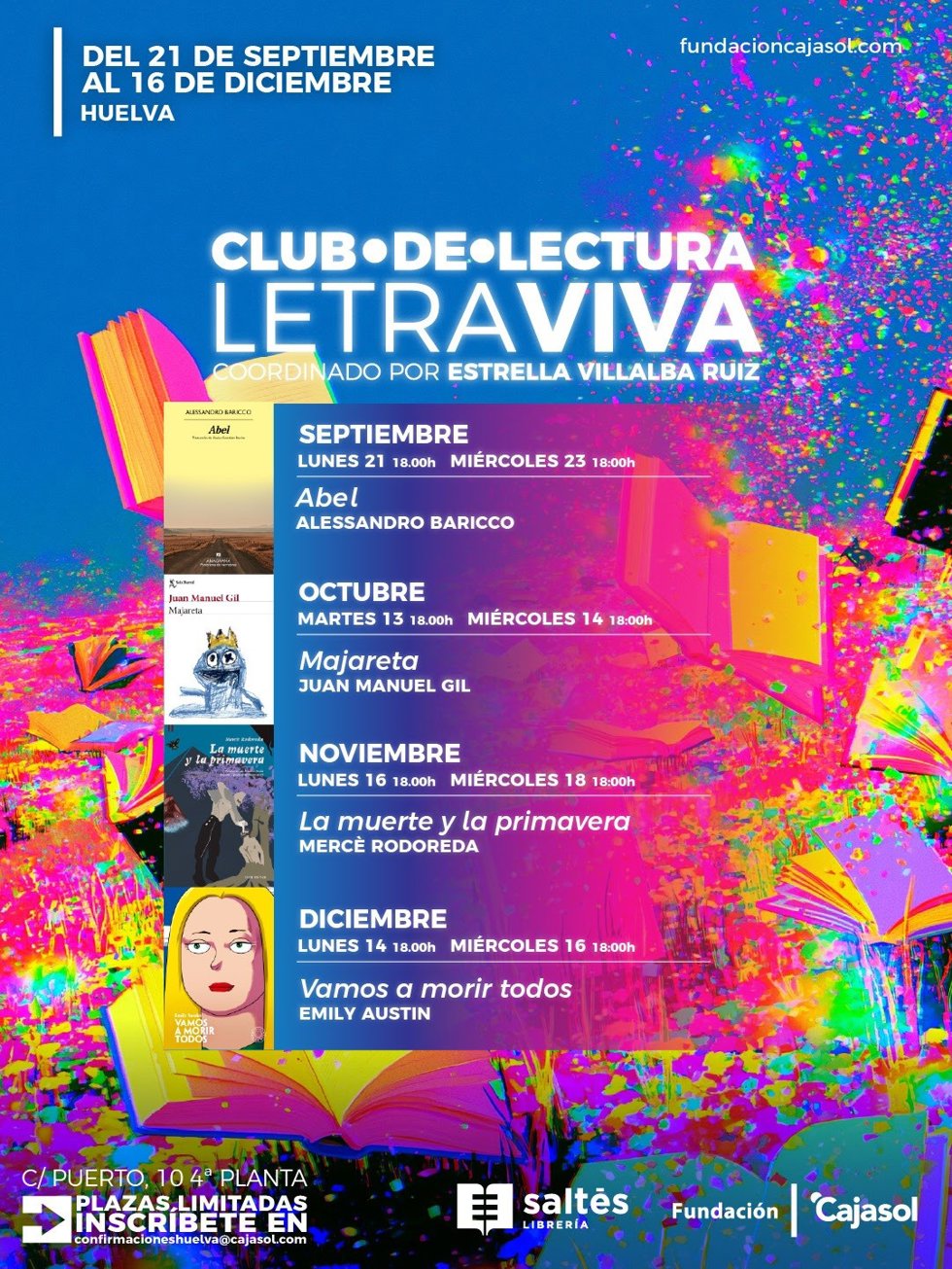 Programación del club de lectura Letra Viva de Fundación Cajasol en Huelva.