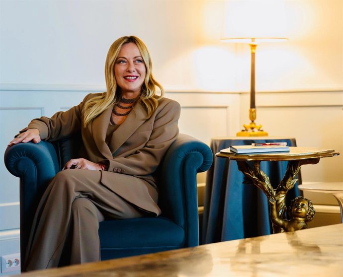 7 de setembro de 2026, Roma: Uma foto divulgada pela Assessoria de Imprensa do Primeiro-Ministro da Itália mostra Giorgia Meloni durante o encontro com o primeiro-ministro belga Bart De Wever, no Palazzo Chigi, em Roma, em 7 de setembro de 2026. ANSA/Asse