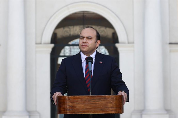 Santiago 7 de septiembre 2026. El subsecretario del interior, Maximo Pavez, realiza un punto de prensa en el palacio de Gobierno Dragomir Yankovic/Aton Chile