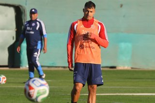 Futbol, Entrenamiento seleccion chilena. Entrenamiento de la seleccion chilena previo a los partidos amistosos contra Portugal y Republica Democratica del Congo. Complejo Deportivo Juan Pinto Duran Santiago, Chile. 25/05/2026 Jonnathan