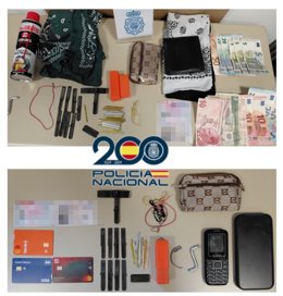 Material aprehendido por la Policía Nacional