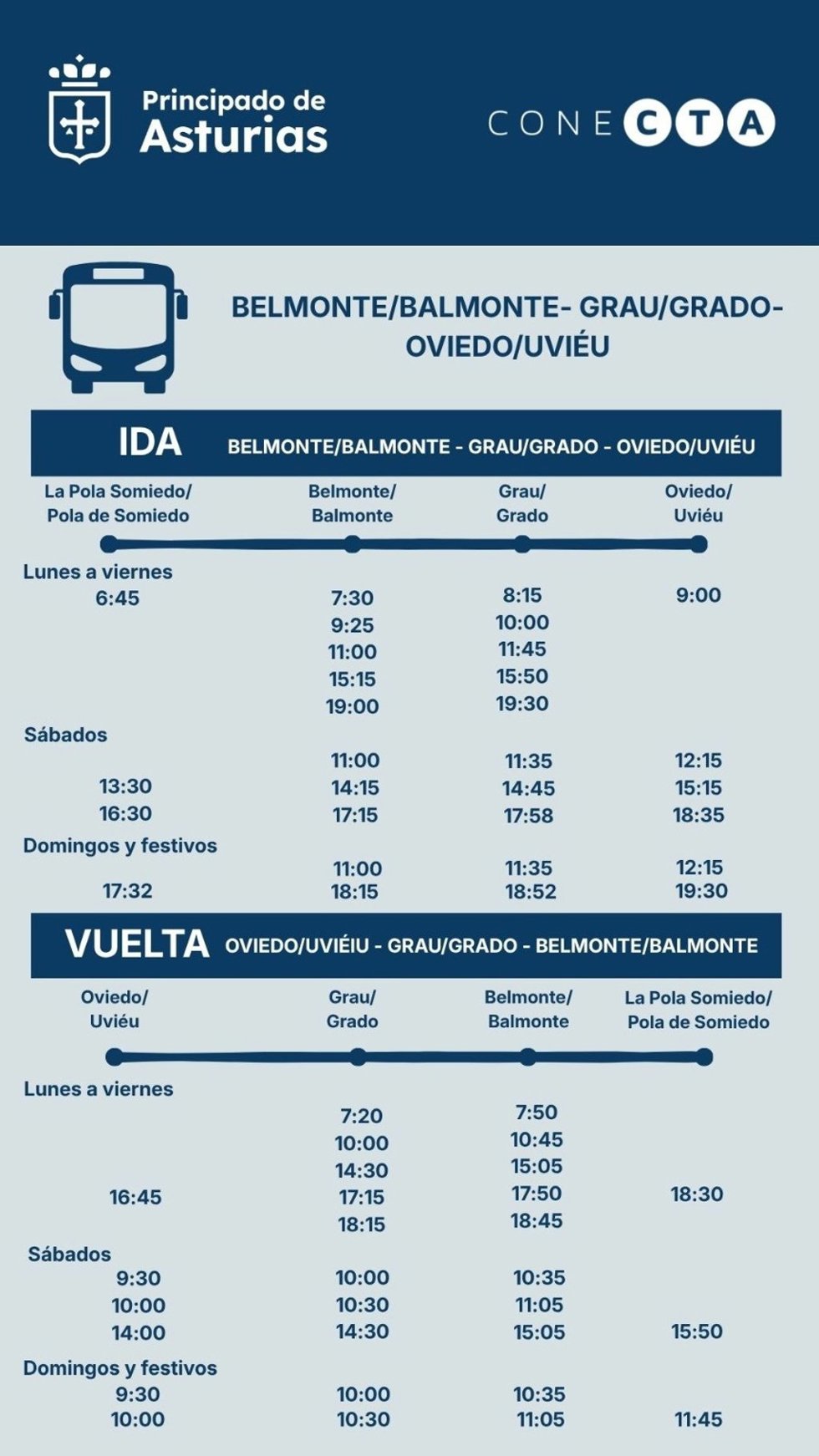 Nuevos horarios.
