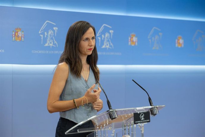 La secretaria general y diputada de Podemos, Ione Belarra, 