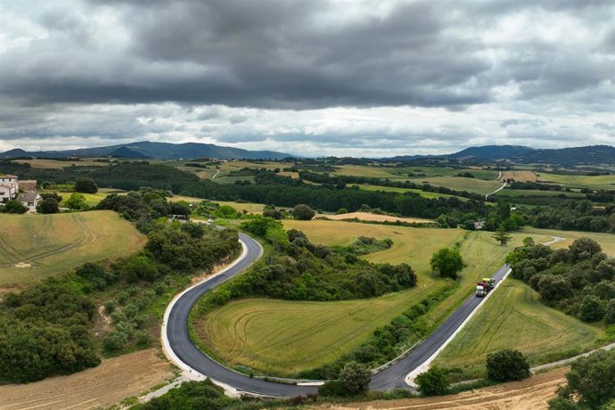 Vista aérea de las obras de la NA-7008.