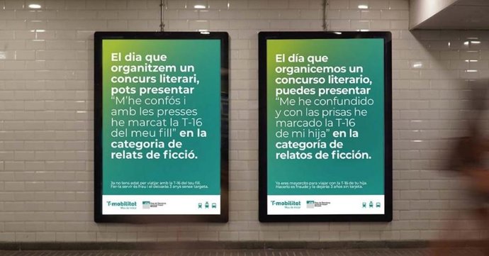 Imagen de la campaña de la Autoritat del Transport Metropolità (ATM)