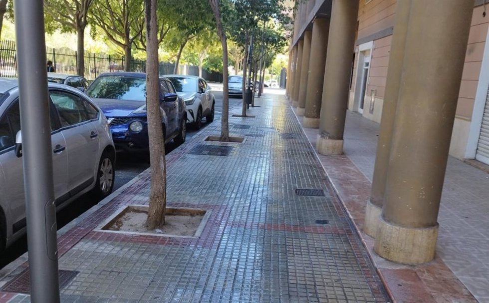 Una de las calles tras las tareas de limpieza.