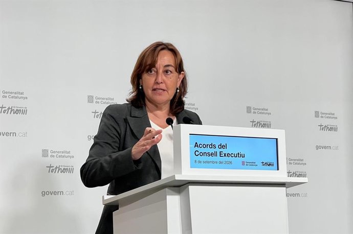 La consellera de Territorio, Vivienda y Transición Ecológica y portavoz de la Generalitat, Sílvia Paneque, en la rueda de prensa posterior al Consell Executiu este martes