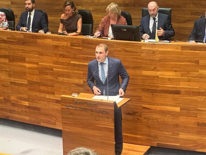 El diputado del Grupo Mixto Adrián Pumares (Foro), en el pleno institucional del Día de Asturias.