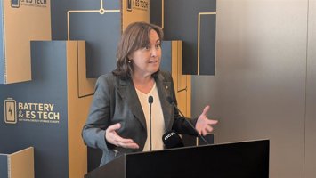 La consellera de Transición Ecológica, Sílvia Paneque, este martes durante la inauguración de la primera edición de Battery & Energy Storage Tech Europe.