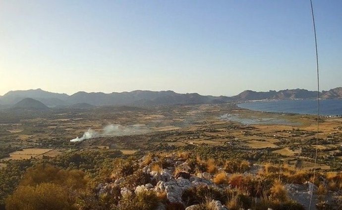 Un incendio quema un pinar de pequeñas dimensiones en Alcúdia