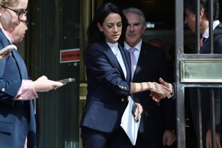 Santiago 8 de septiembre 2026. La Presidenta del Senado, Paulina Nunez, junto al vicepresidente de la cámara alta, Ivan Moreira, hablan con la prensa luego de una reunion con el ministro de relaciones exteriores Dragomir Yankovic/Aton Chile