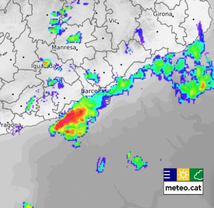 Radar del Meteocat aquest dimecres al matí