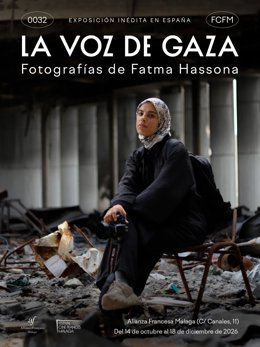 Cartel de la exposición 'La Voz de Gaza' dentro del 32 Festival de Cine Francés de Málaga.