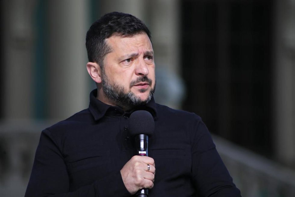 El presidente de Ucrania, Volodimir Zelenski, durante un acto en Kiev.