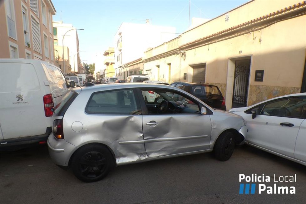 Vehículo accidentado en Palma