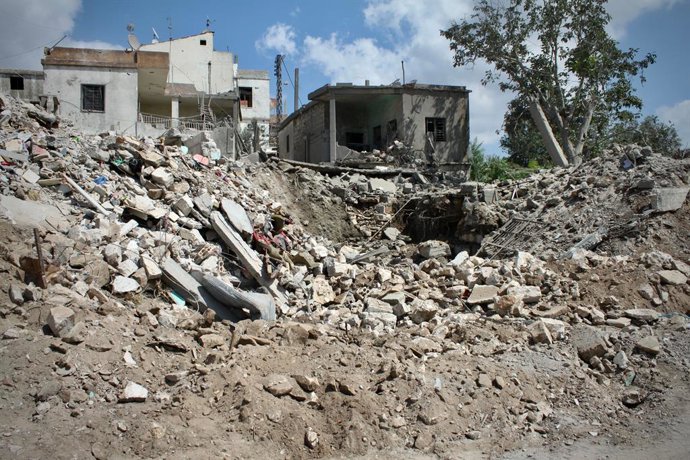 19 de fevereiro de 2009, Sul do Líbano, Líbano: SUL DO LÍBANO — 6 DE SETEMBRO DE 2026: São visíveis os danos causados pelos ataques israelenses nas cidades de Mayfadoun e Nabatieh al-Fawqa, entre vários outros locais atingidos em todo o sul do Líbano dura