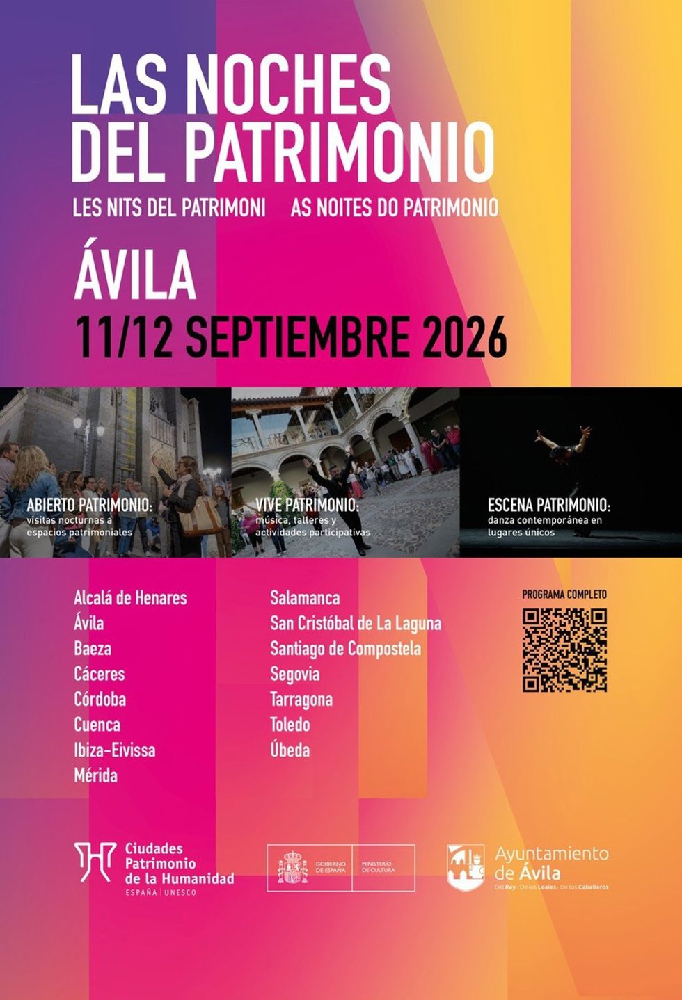 Las Noches del Patrimonio y actividades medioambientales protagonizan la agenda de los próximos días en ávila