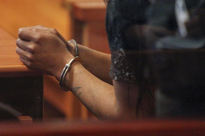 Santiago 18 de junio 2018. Fomalizacion de dos ecuatorianos involucrados en el asesinato de Margarita Elena Ancacoy, a quien golpearon con un madero en la cabeza, para robarle la cartera y un celular. Los supuestos agresores serian de Cristian Romero
