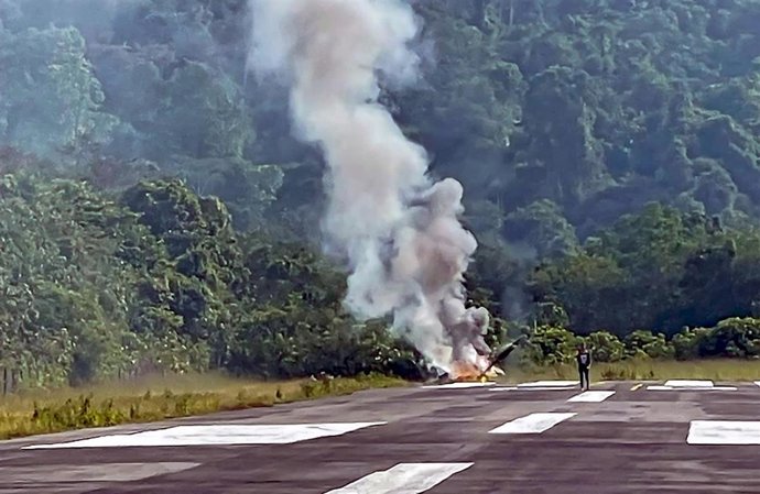 Lugar del accidente de helicóptero en el estado de Sarawak, Malasia.