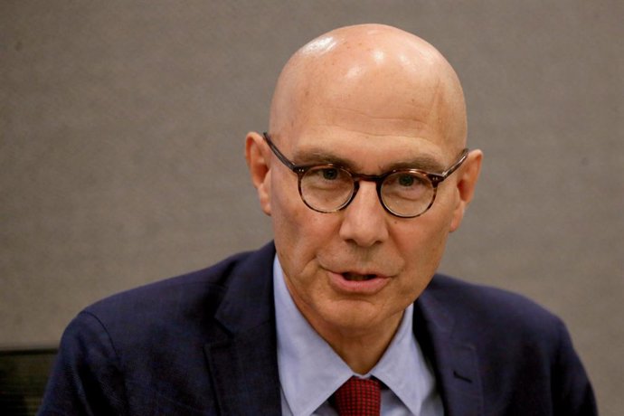 Archivo - July 27, 2026, Beirut, Beirut, Lebanon: U.N. High Commissioner for Human Rights Volker Turk gestures during his press conference in Beirut. Turk concluded a two-day official mission to Lebanon. During his visit, TĂ�ÂĽrk addressed extensive human