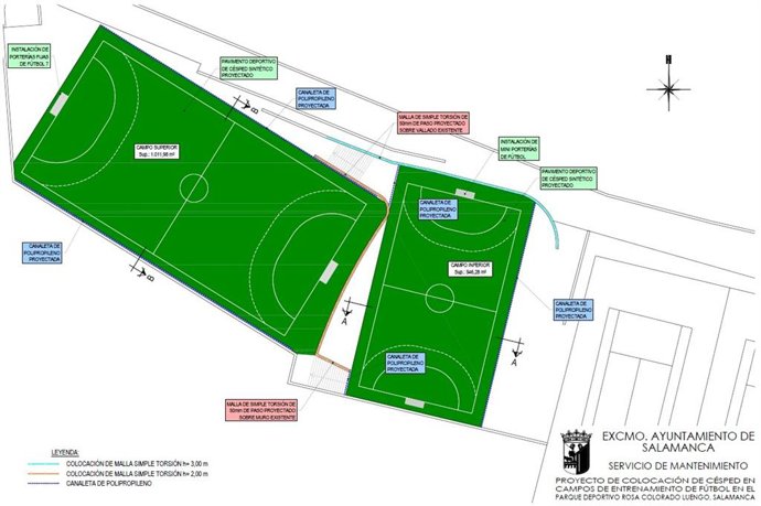 Plano de los campos de entrenamiento.