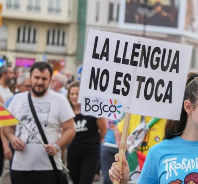 Imatge d'arxiu d'una manifestació a favor del valencià.