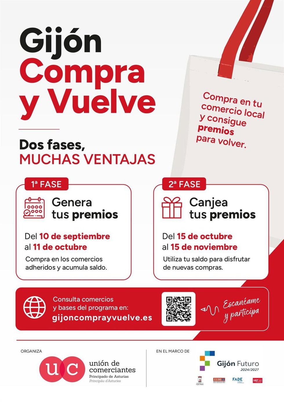 Cartel del programa 'Gijón Compra y Vuelve' 2026.