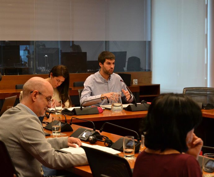 Un momento de la Comisión de Convivencia y Solidaridad Internacional del Parlamento de Navarra.