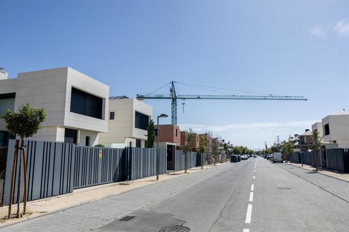 Un bloque de viviendas en construcción , a 8 de septiembre de 2026, en Madrid (España). 