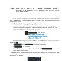 El CNI emitió una "alerta temprana" el día antes de la crisis de Ceuta avisando a Marruecos de un asalto a la valla