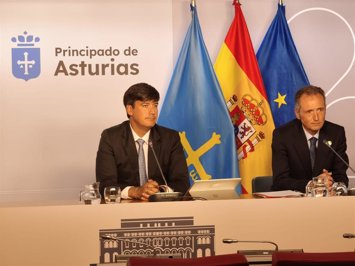 El Consejero De Ciencia, Industria Y Empleo, Borja Sánchez, Y El Presidente Y Consejero Delegado De La SRP Y Director Ejecutivo De Sekuens, David González, Durante La Rueda De Prensa De Este Jueves.