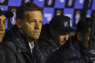Futbol, Audax Italiano vs Union La Calera. Fecha 20, Liga de Primera 2026. El entrenador de Union La Calera Martin Cicotello es fotografiado durante el partido de la Liga de Primera contra Audax Italiano disputado en el estadio Bicentenario La Florida de